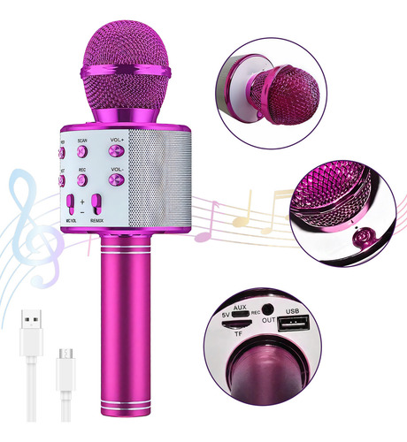 Microfone Bluetooth Sem Fio Karaoke Cores Infantil E Adultos , Rádio Fm, Gravador, Ideal Para Karaoke, Festas, Youtuber, Aniversário, Encontros, Festa Infantil E Entretenimento Familiar