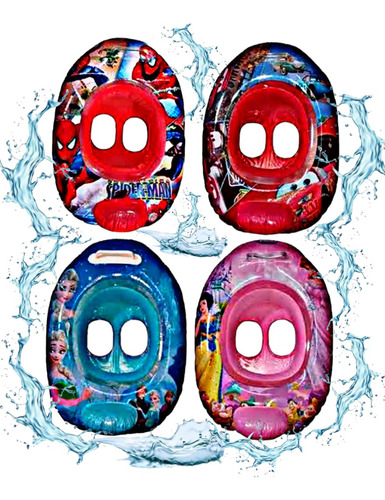 8 Bote Lanchita Andadera Inflable Flotador Bebé Personajes