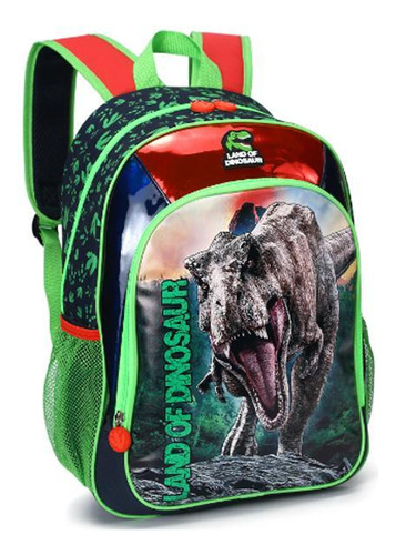 Mochila Land Of Dinossauro Dino Costas Tam G Infantil