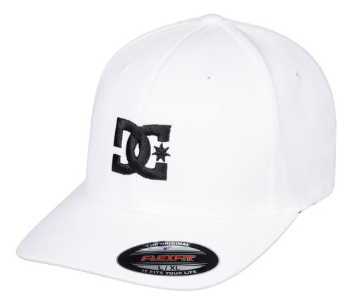 Dc Gorra Star Flexfit Curve Brim Hat Para Hombre, Blanco/neg