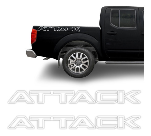 Adesivo Nissan Frontier Attack 2012 Par Lateral Branco