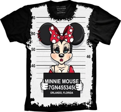 Camiseta Geek Mugshot Plus Size Minnie Mouse  - Thug Life