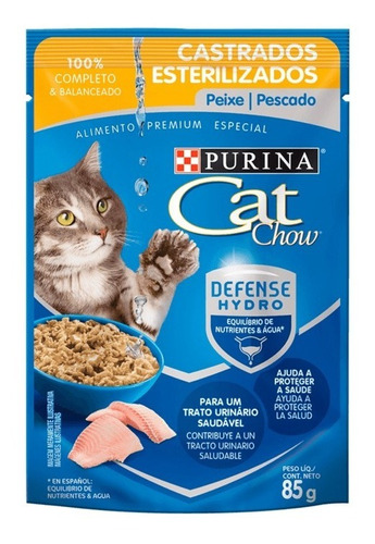 Cat Chow Pouch Sterilized Castrados Pescado 85gr X 15u