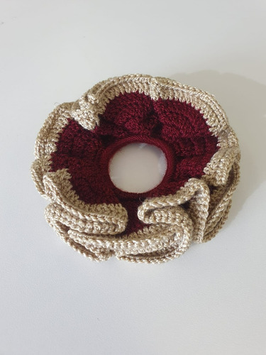 Scrunchies Colet Grande A Crochet, Elástico Para El Pelo