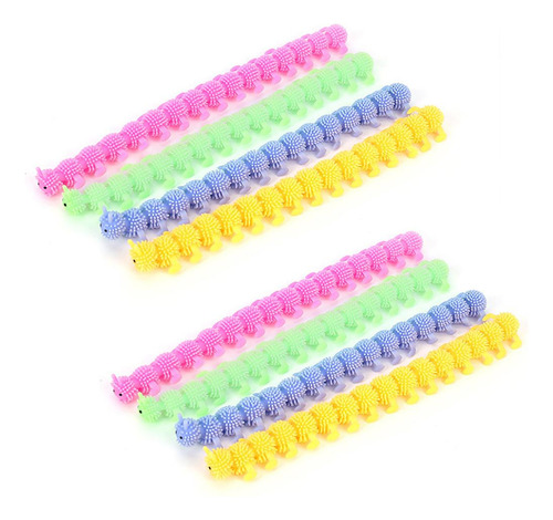Juego De 8 Juguetes Sensoriales Con Forma De Gusano Elástico