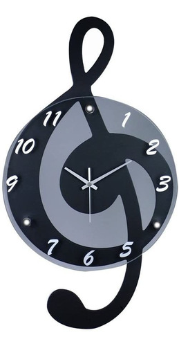 G-clef Music Note Outline - Reloj De Pared Con Piedra De Res