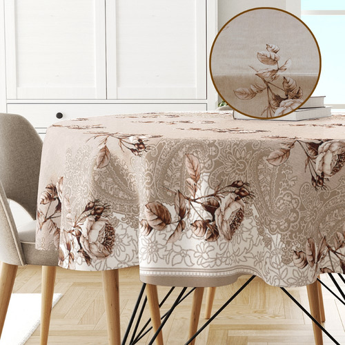 Toalha Mesa Plástica Térmica Finesse 4 Lugar Redonda 1,38 Cor Estampada