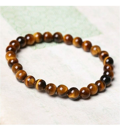 Elegante Pulsera Piedra Ojo De Tigre Unisex Energías B651