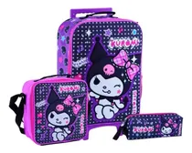 Comprar Set Scool Kombat Maleta Lonchera Cartuchera Kuromi 3d