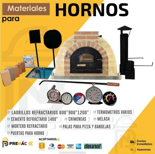 Imagen 4 de 6 de Hornos De Leña /materiales Refractarios /termómetros/mortero