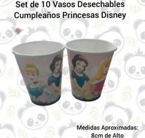 Comprar Set De 10 Vasos Desechables Cumpleaños Princesas Disney