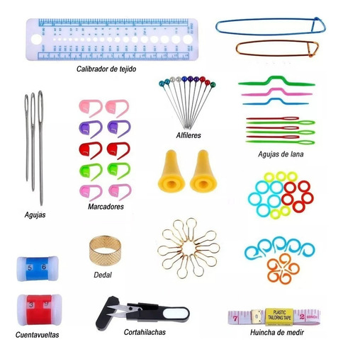 Set De Crochet Completo 100 Piezas - Accesorios Y Estuche