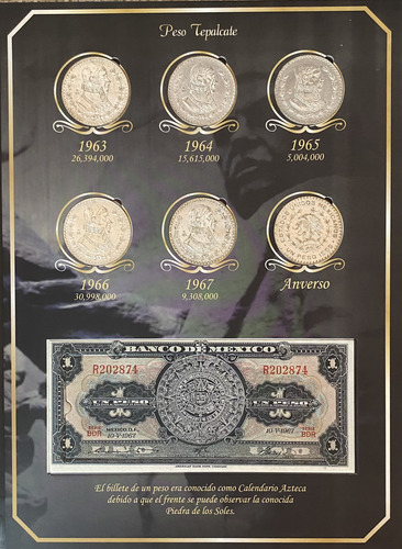 Monedas Antiguas Mexicanas, Álbum Tepalcate Con Peso Juárez (Usado)