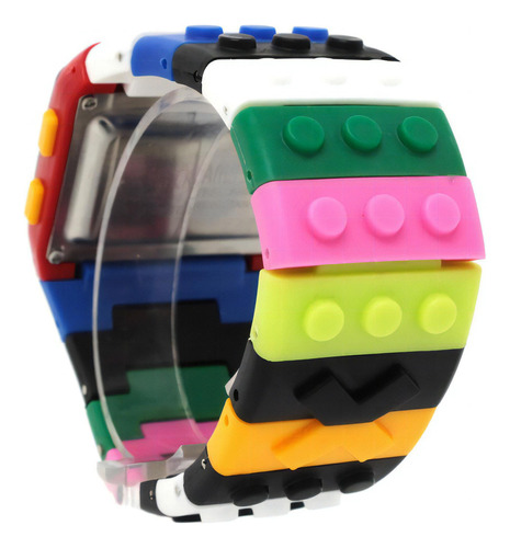 Reloj De Lego Bloques Pulsera Multifuncional Alarma Color de la correa Rojo-Var Color del bisel Multicolor Color del fondo Variable