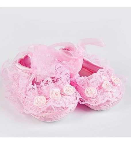 Zapatos De Encaje Para Bebe Bautizo Anti-resbalantes Niñas