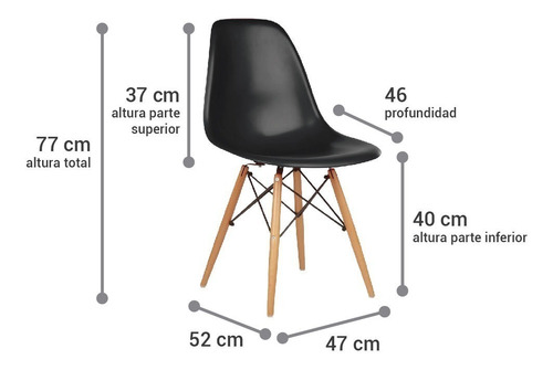 Imagen 5 de 8 de Silla Eames Negra