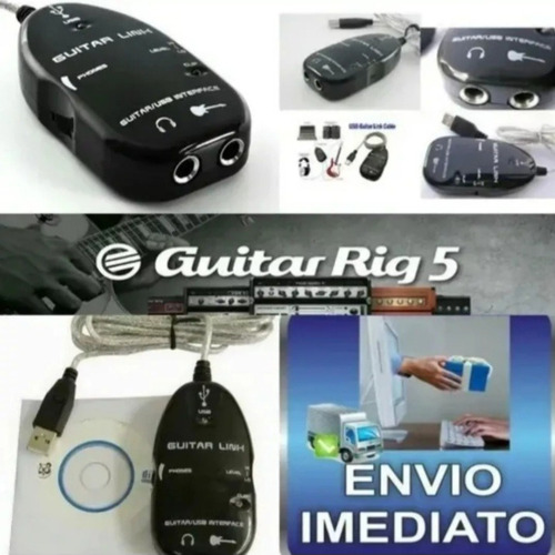 Guitar Link Usb + Guitar Rig 5 + Plug Adap P2/p10 +cabo Otg