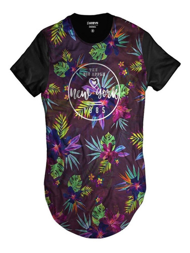 Imagem 1 de 2 de Camiseta Longline Floral New York 1985 Color