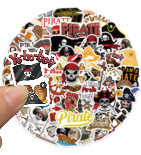 50 Pegatinas De Dibujos Animados De Piratas, Pegatinas De Vi