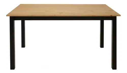 Juego De Comedor 6 Sillas Mesa Madera Maciza Pino Lcm Color Negro/Miel