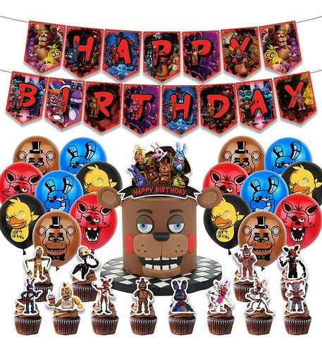 Kit Cotillon Freddy Five Nights At Freddy's Cumpleaños Fnaf