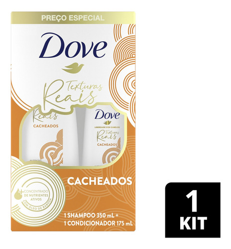 Dove Kit Shampoo 350Ml + Condicionador 175Ml Texturas Reais Cacheados