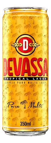 Cerveja Devassa Tropical Lager lata 350ml