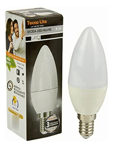 Foco Tipo Vela Led, Base E14, Luz Blanca Tecnolite