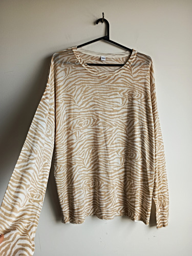 Sweater Ver Beige Animal Print, Talle Xl (Usado)