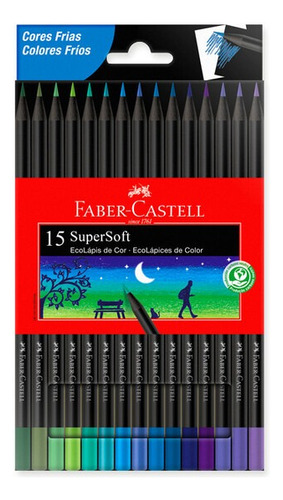 Ecolápices Supersoft X15 Tonos Fríos Faber-castell