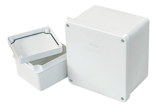 Caja De Paso Plastica Blanca Para Intemperie Ip65 De 10x10x7