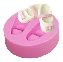 Comprar Molde Silicona Zapatitos Bebe Niña Baby Showers 3d Porcelana Color Rosa