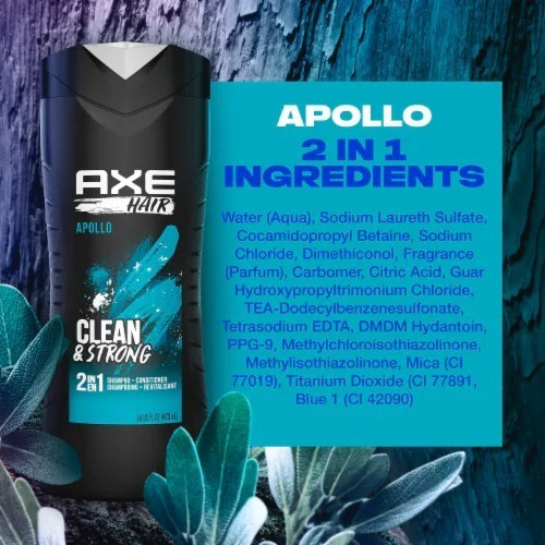 Shampoo 2 En 1 Axe Hair Apollo Clean & Strong 473 Ml