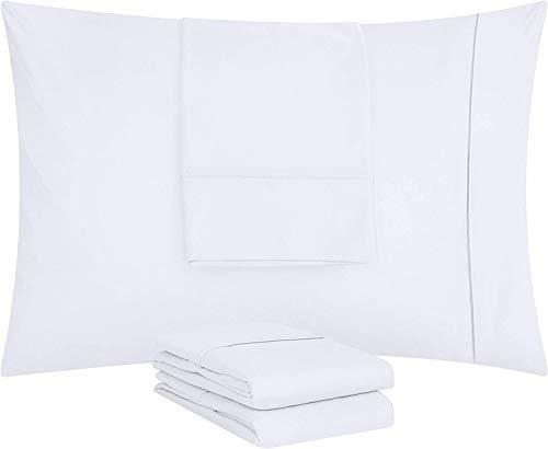 Fundas De Almohada Paquete De 4pzs Tamaño King Color Blanco