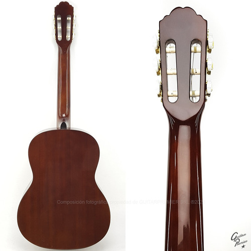 Imagen 7 de 10 de Guitarra Criolla Clasica Abeto 31p Concierto Caoba Maciza