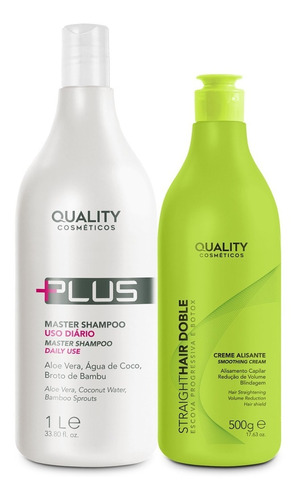 Kit Creme Alisante Straight Hair Doble Com Master Shampoo