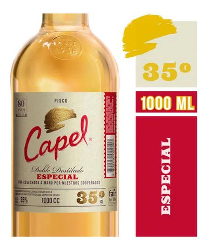 Pisco Especial Capel 1lt Bot G35(1uni)super