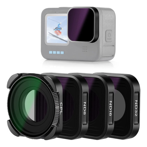 Conjunto De Filtros Nd Compatibles Hero 11 Hero 10 Blac...