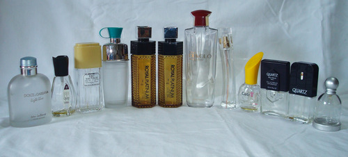 Lote De 12 Frascos Vacíos De Perfumes Importados Con Tapa (Usado)