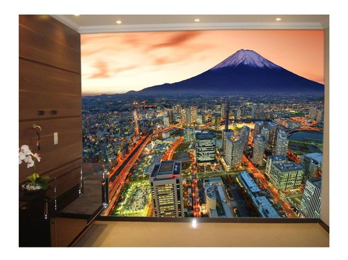 Adesivo De Parede Cidade Japão Monte Fuji 3d M² Ncd146