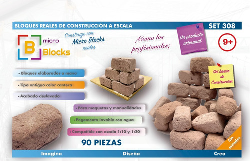 Imagen 8 de 9 de Bloques De Construcción Piedra Color Cantera Tipo Viejo 308