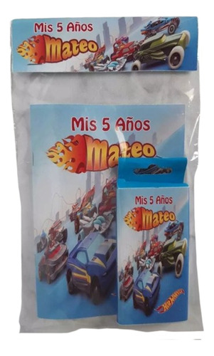 Libritos Para Pintar Hot Weels + Lapices 10x15cm X 10 Unid