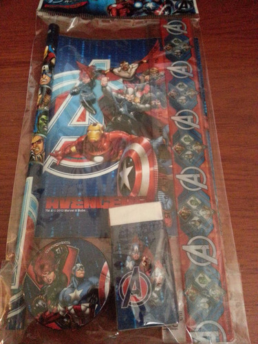 Set Escolar De 5 Piezas Para Niños De Los Vengadores Marvel