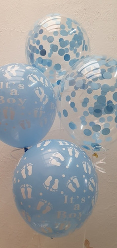 4 Globos Inflados Con Helio Baby Shower, Boy O Girls