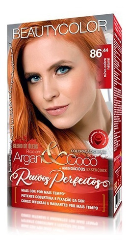 Kit Tintura Beautycolor  Ruivos perfeitos Beauty Color Kit Coloração 86.44 Ruivo Cobre Natural tom ruivo cobre natural para cabelo