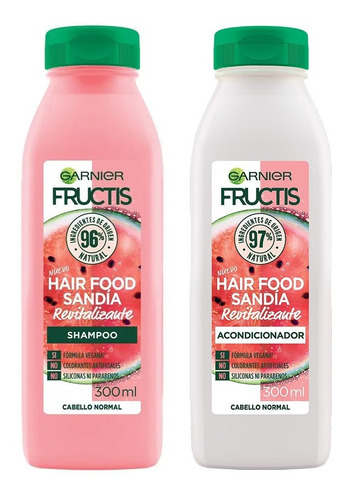 Shampoo + Acodicionador Fructis Garnier Hair Food Sandia