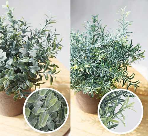Juego 3 Mini Plantas Artificiales En Maceta Decoración Hogar