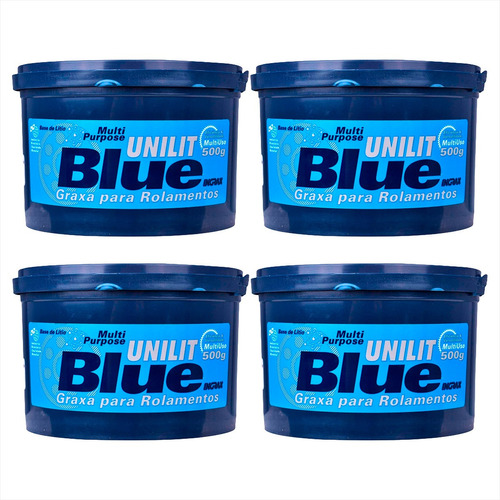 Graxa Múltiplas Azul De Lítio Alta Qualidade 500g Kit C/4