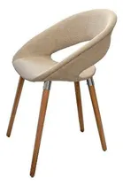 Comprar Silla One Tapizada Wood Sillon Patas De Diseño Baires 4 Estructura De La Silla Patas Wood Asiento Lino\u002Fecocuero Diseño De La Tela Tela