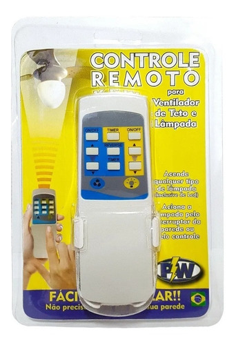 Controle Remoto Inteligente Vetilador Teto + Luz Bivolt Pw